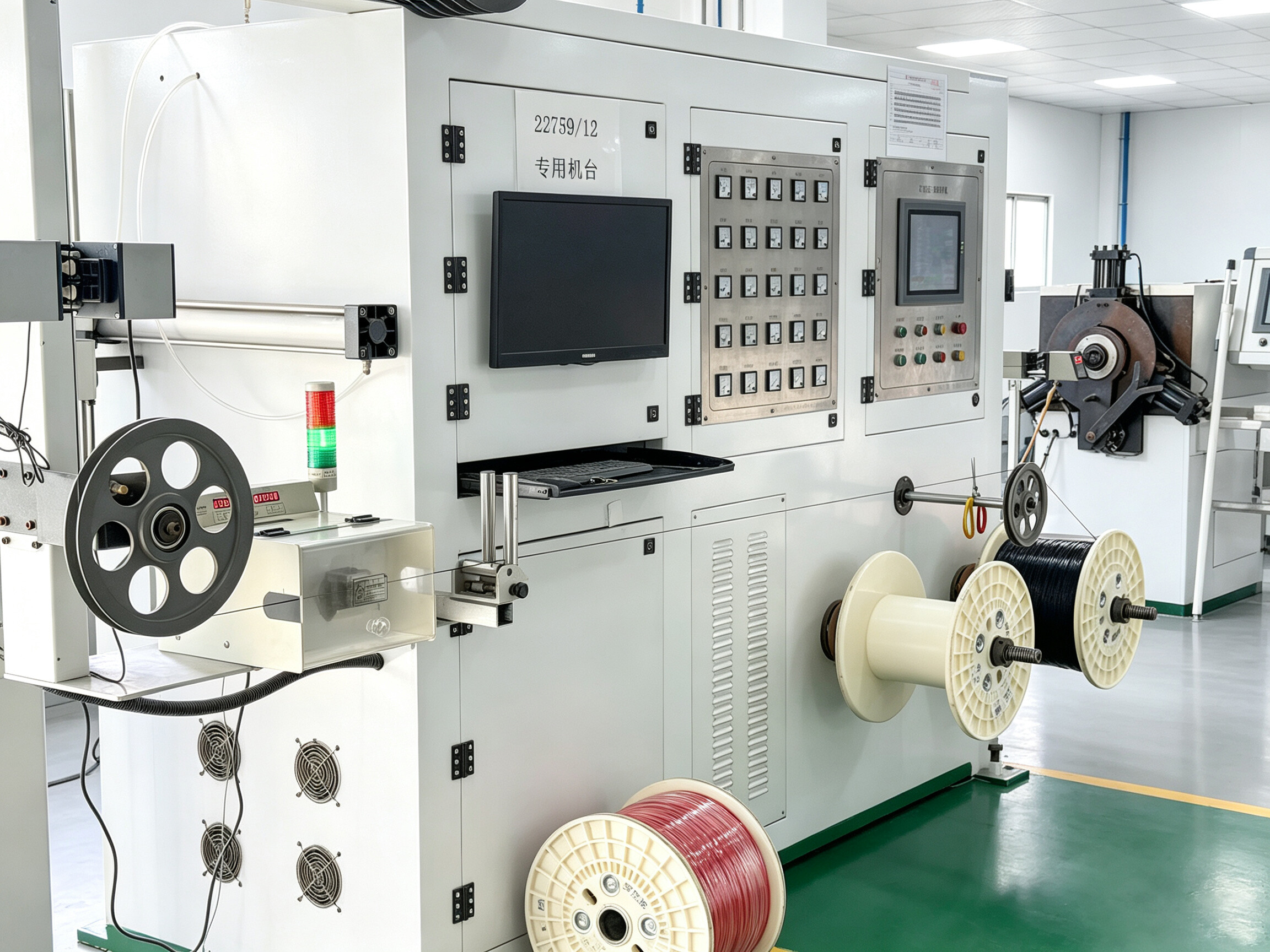 Dedicated Machines: UL Fluoropolymer Lines, Mil-Spec 16878, and M22759/1-43 Production Line Control Cabinets
